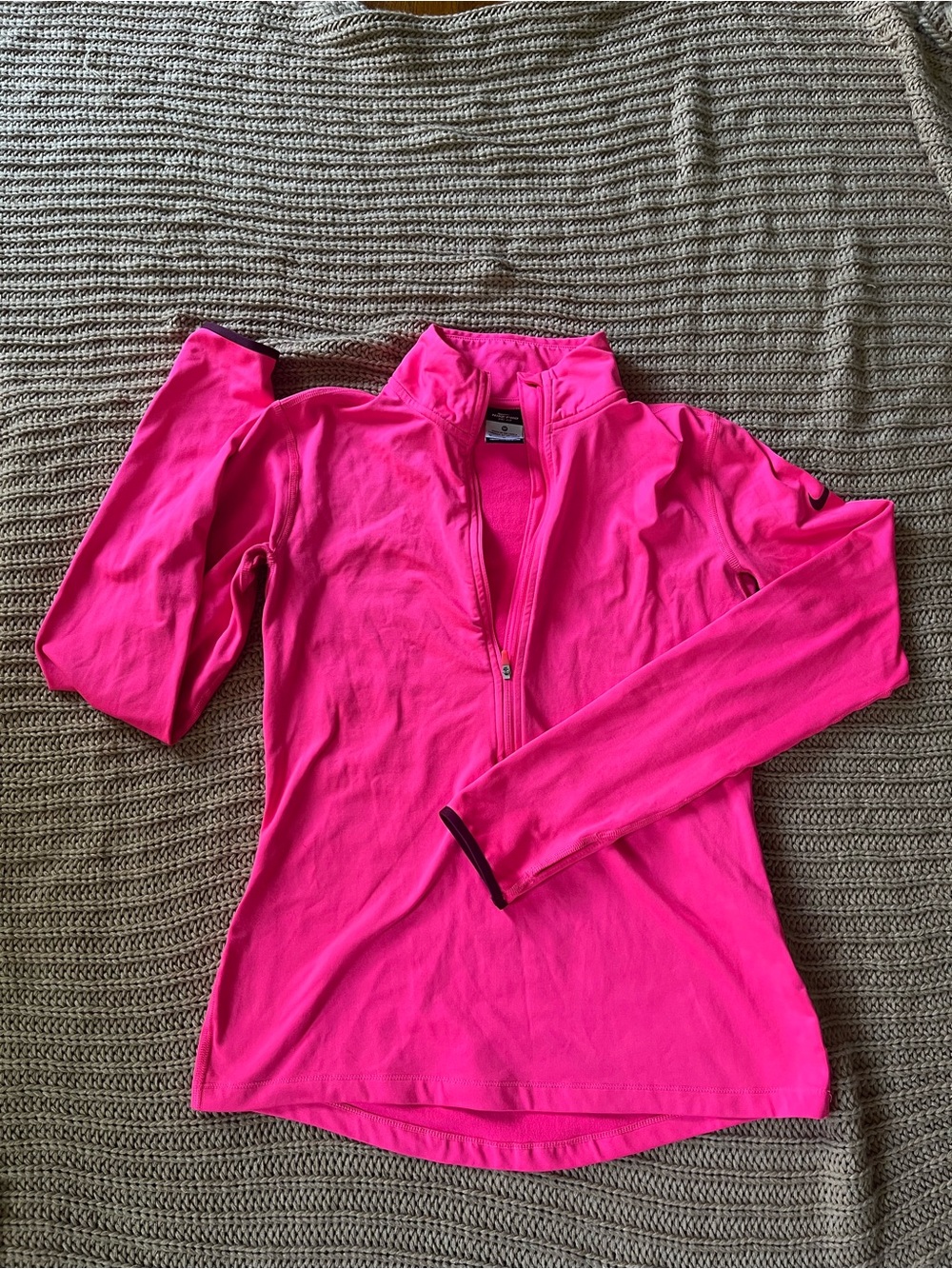 Nike Women's Bright Pink Quarter-Zip Pullover